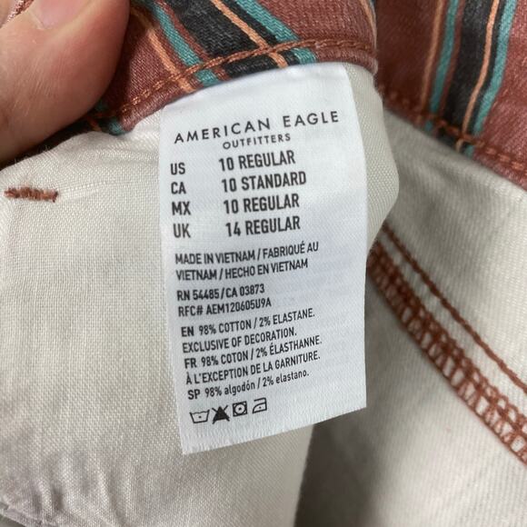 American Eagle Brick Red Stripe Mom Jeans Sz.10R NWT - Picture 13 of 14